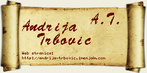 Andrija Trbović vizit kartica